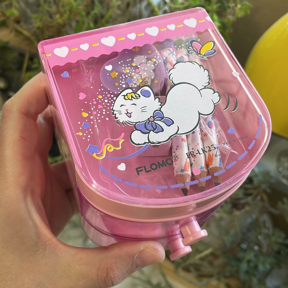 Vintage Flomo KAWAII CAT - Stationery Set in Jewelry Box